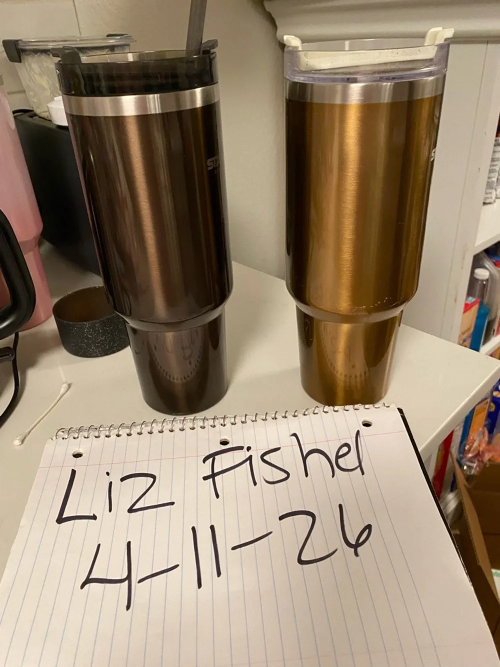 Stanley HTF LIMITED EDITON STORM GLASS & GOLDEN GLASS Travel Mugs with Handles - Picture 4 of 5